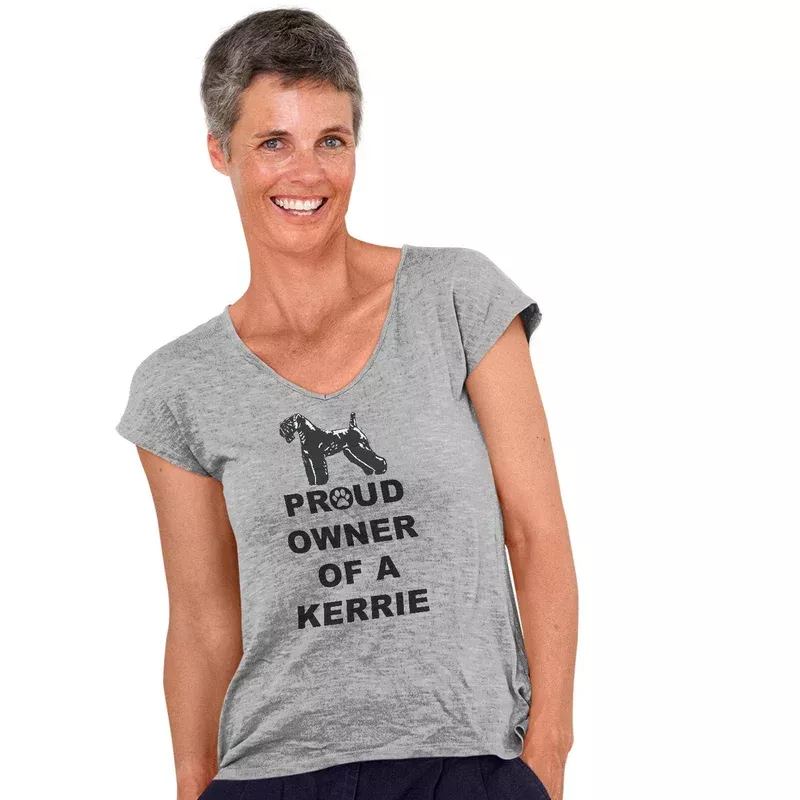 Kerry Blue Terrier Proud Owner – Women’s V-Neck T-Shirt
