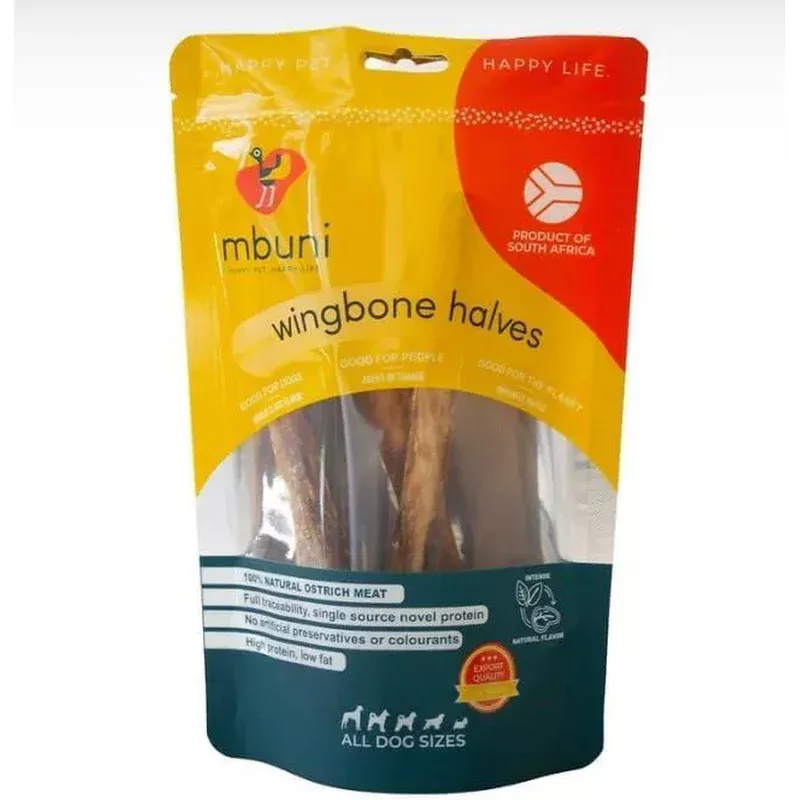 MBUNI OSTRICH WING BONE HALVES 210G