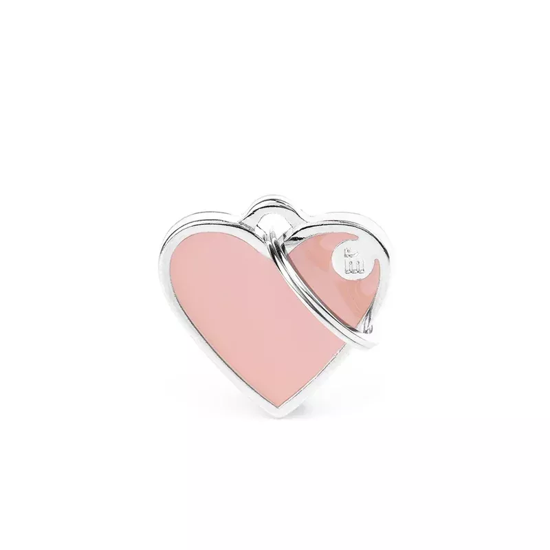 My Family ID Basic Handmade Small Pink Heart ID Tag