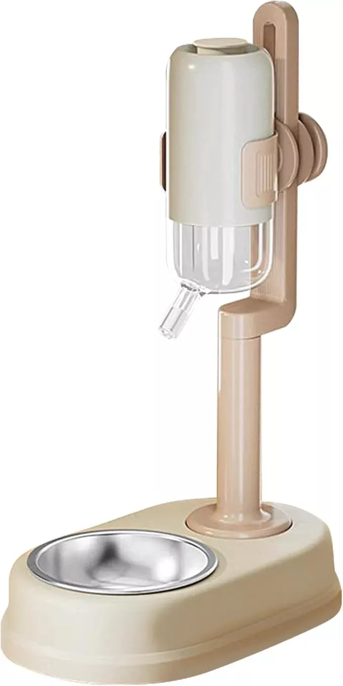 Pet Automatic Feeders - Food Water Bowl Set, No-Drip, Easy-Clean | Dog Cat Small Animal Feeder for Continuous Meals, Hydration Management, Indoor Outdoor Use