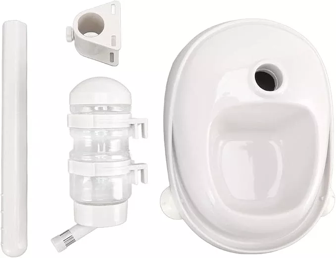 Pet Bowl Water Dispenser Automatic Prevent Slip Detachable Adjustable Dog Standing Water Food Feeder for Puppy Cat 2 in 1 Design Non Slip Base Clean Hygienic Rotatable Liftable