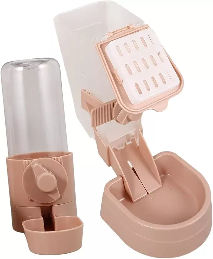 Pet Water Fountain Feeder Auto Dog Cat Feeder Dispenser for Cage Safe Material