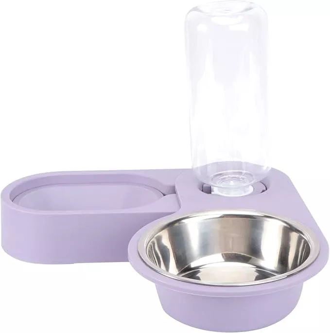 POPETPOP 1pc Automatic Pet Feeder Bowl Rotating Design Easy to Water Bowl for Cats Dogs High Water Bottle Pet Supplies