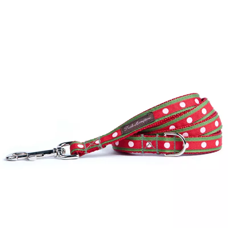 Red/Green/White Polka Dot 6ft Dog Leash – 701