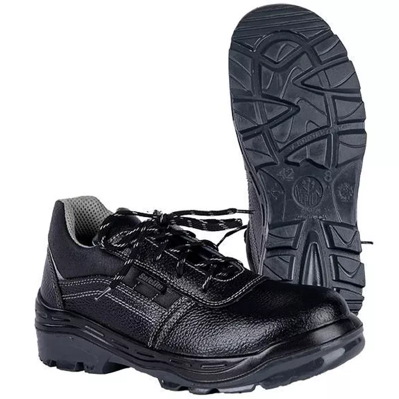 SAFELITE BLACK SAFETY SHOE W TOE CAP (SIZE 5)