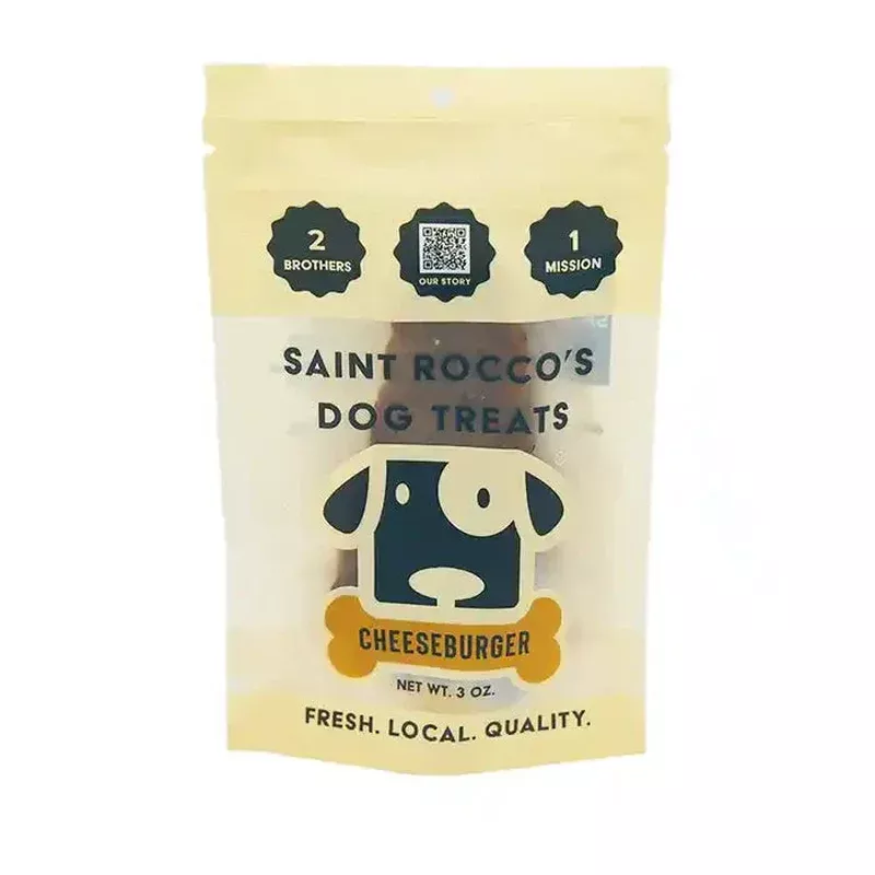 Saint Roccos Cheeseburger Recipe Jerky Dog Treats 3oz