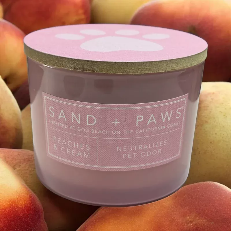 sand and paws candle peaches and cream