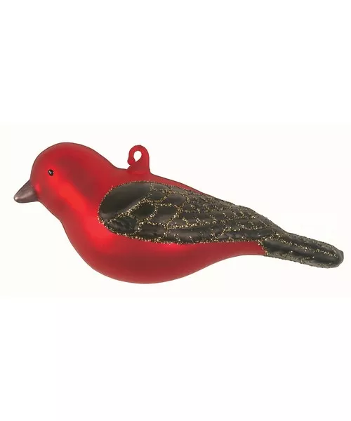 Scarlet Tanager Glass Ornament