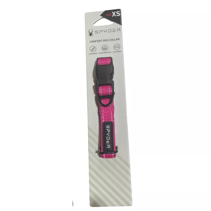 spyder comfort dog collar hot pink