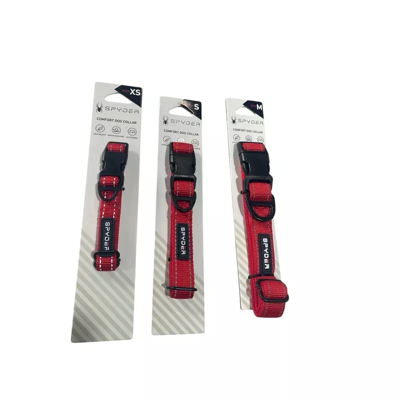 spyder comfort dog collar red