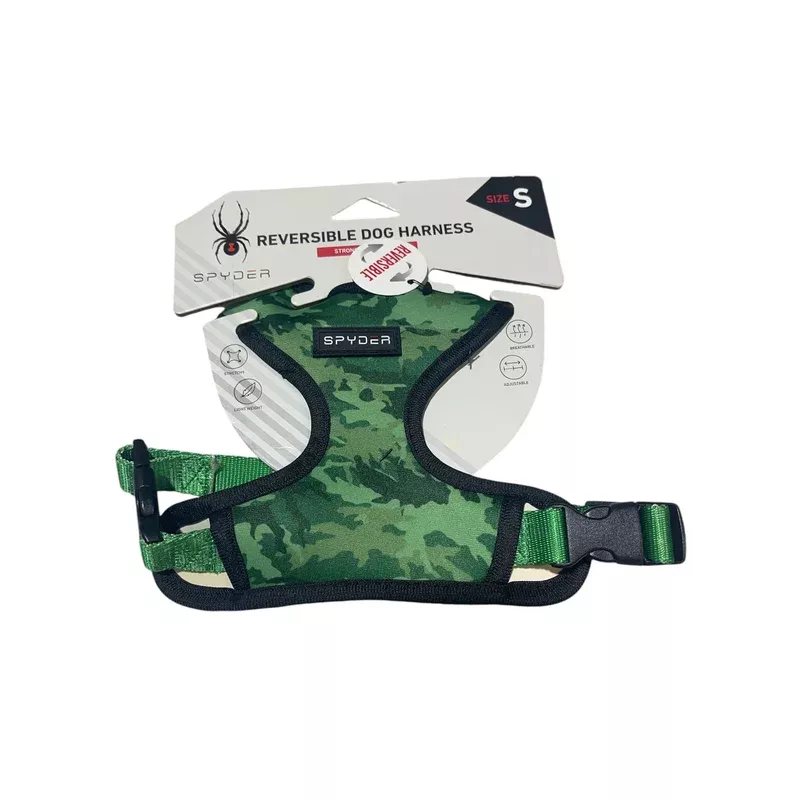 spyder reversible dog harness green and black