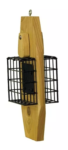 Stovall Products Double Suet Basket on Cedar Base