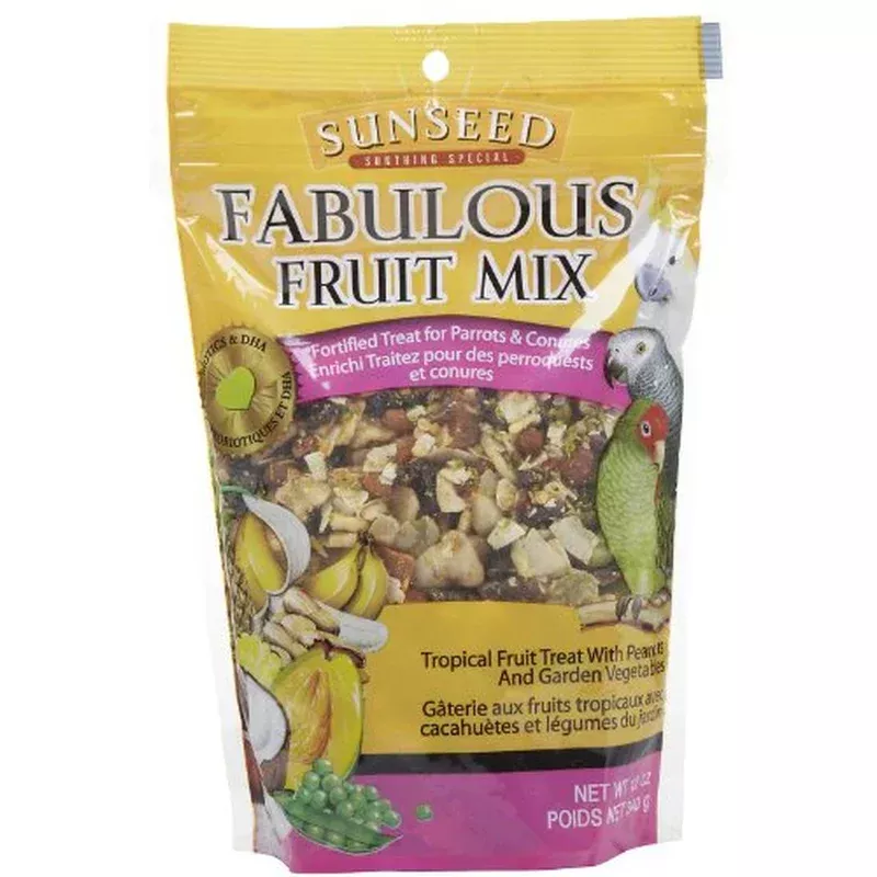 Sunseed Fabulous Fruit Mix Treats for Parrots & Conures 12 Oz