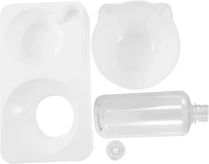 SUPVOX Pet Accessory Set 500ml Automatic Water Bowl Dispenser Dog Waterer Slow Feeding Bowl White Easy Random Style
