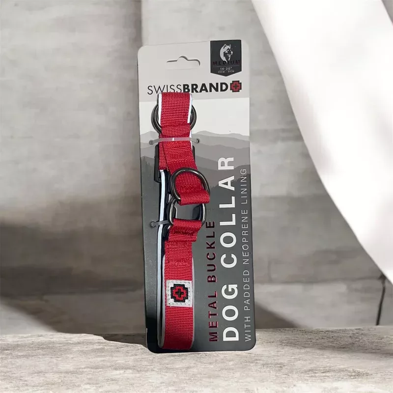 swiss brand dog collar with padded neoprene lining medium size