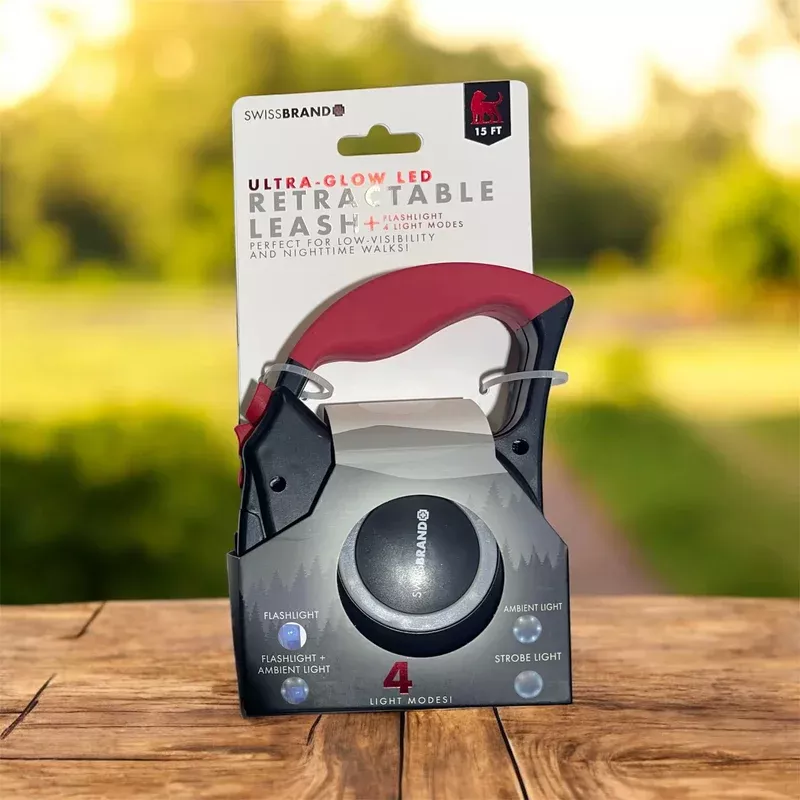 swiss brand ultra glow led retractable leash 15 f
