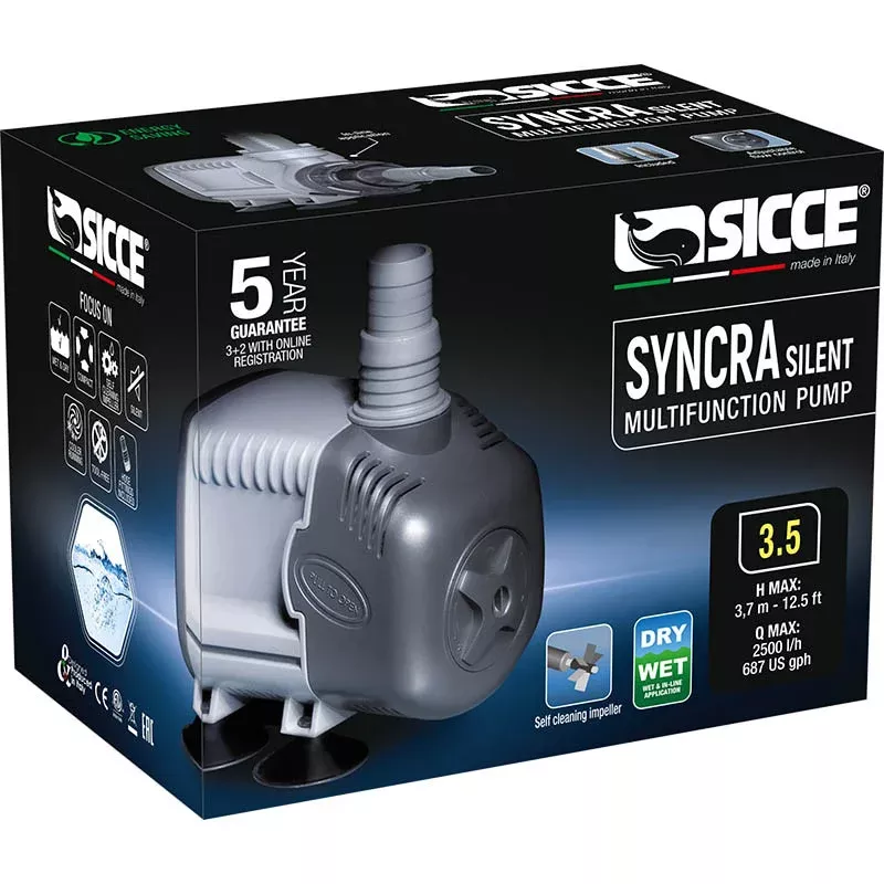 Syncra Silent Water Pump 3.5 (660 gph) 12.5 ft. Head – Sicce