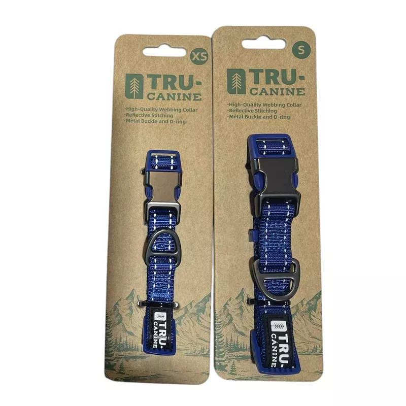 tru canine dog collar blue