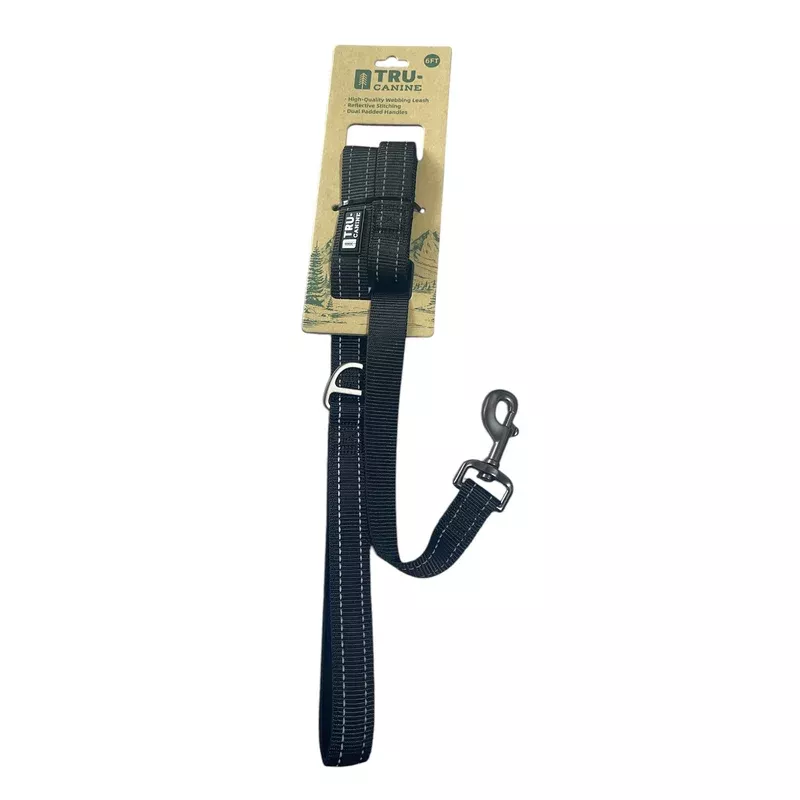 true canine 5 feet black leash