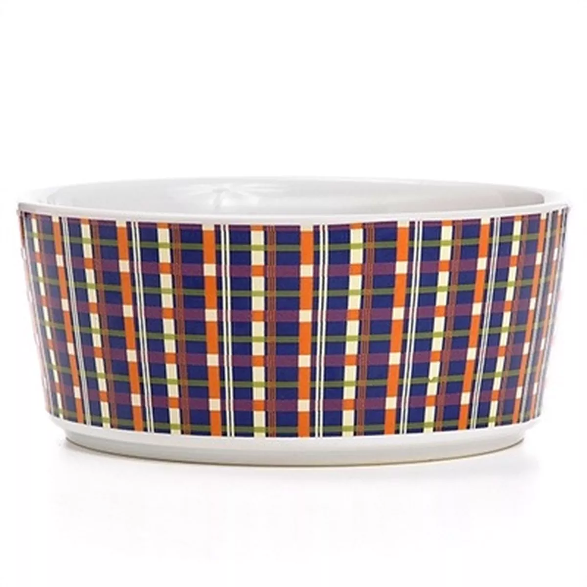 Waggo Playful Plaid Bowl Navy Small