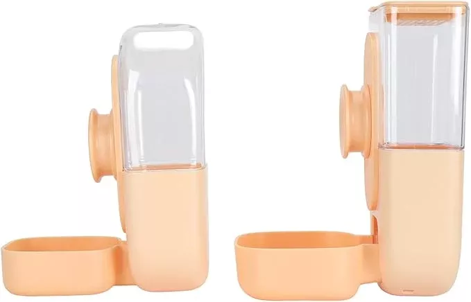 Waterer Set, Multipurpose Removable Reusable Automatic Pet Water Dispenser for Kennel for Small Pets (Yellow)