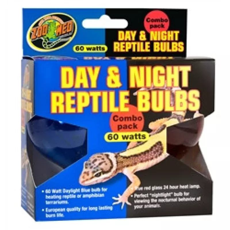 ZooMed Day and Night Reptile Bulbs Combo Pack 60 Watt