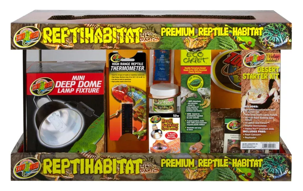 ZooMed ReptiHabitat Desert Starter Kit 10 Gallon – Complete Beginner Reptile Setup | Everything Included